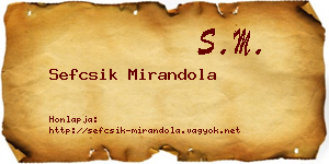 Sefcsik Mirandola névjegykártya